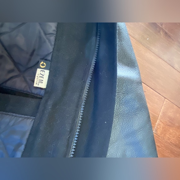 North N End leather and Wool Mens L Jacket in black - Picture 12 of 16